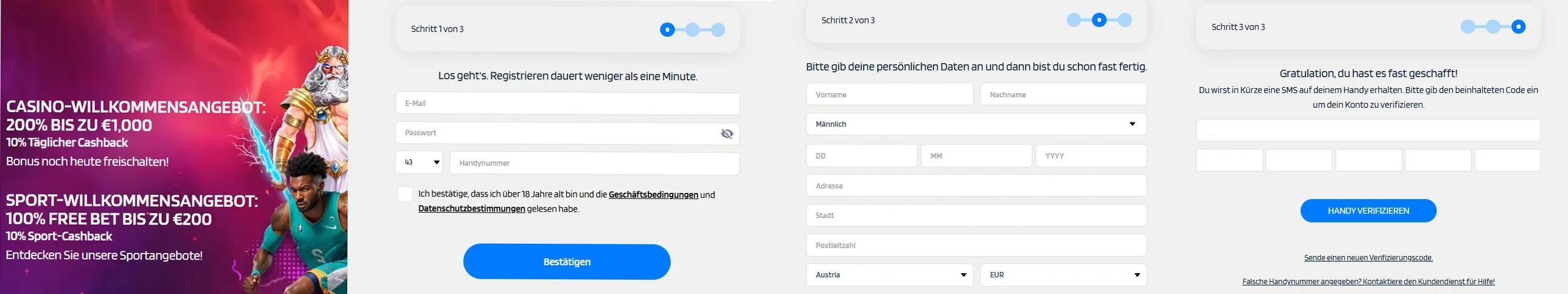 JaaBet Casino Registrierung